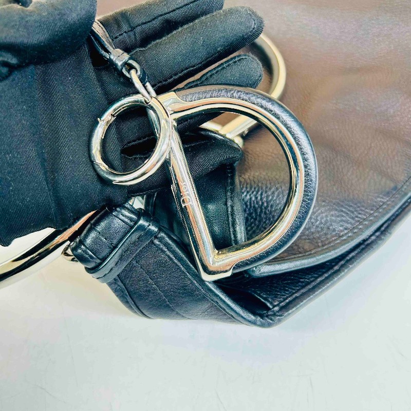 迪奧 Dior迪奧中古款 黑銀 D掛飾 容量設計優秀 可背 可挎 可拎 好用-20