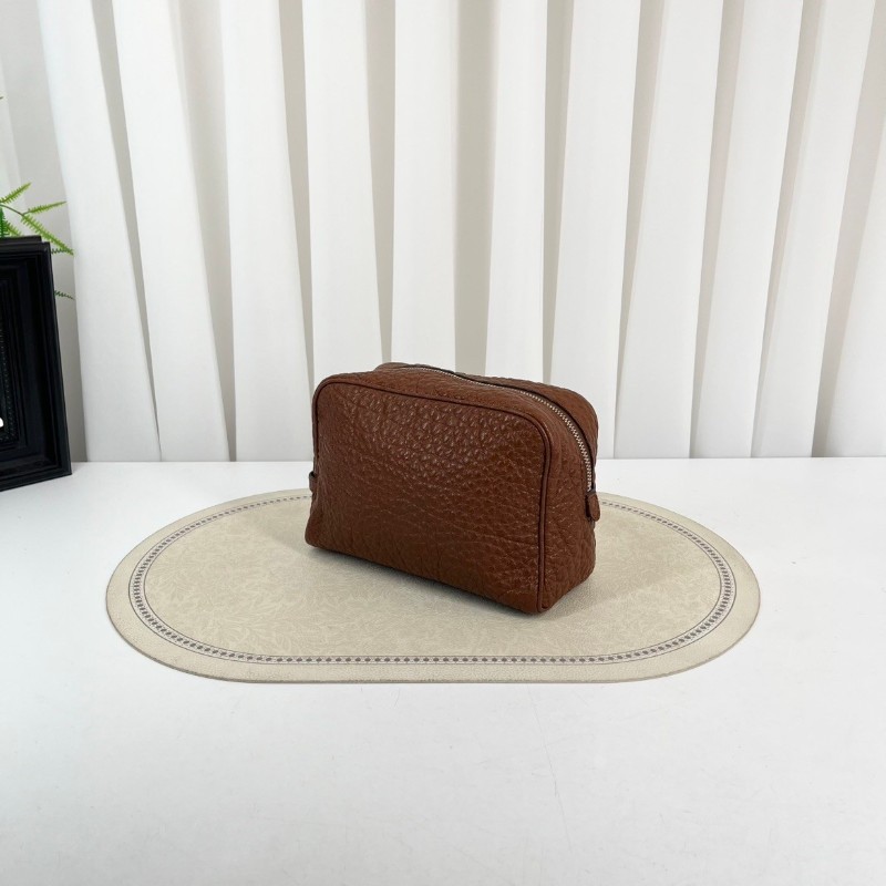 HERMES愛馬仕  棕色拉鍊手拿包洗漱包化妝包 容量大 方便攜帶 皮革柔軟-6