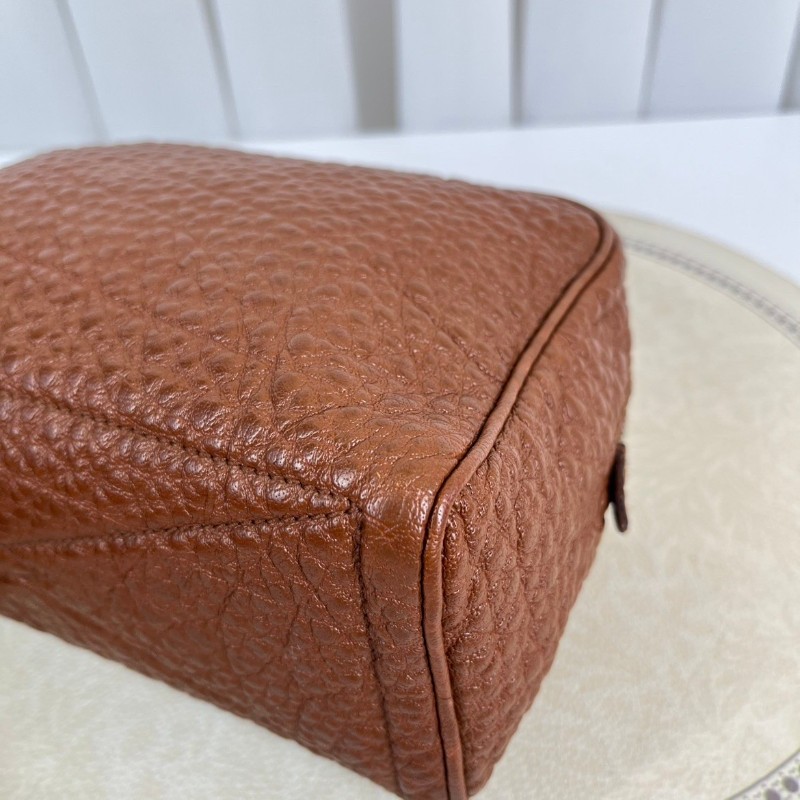 HERMES愛馬仕  棕色拉鍊手拿包洗漱包化妝包 容量大 方便攜帶 皮革柔軟-10