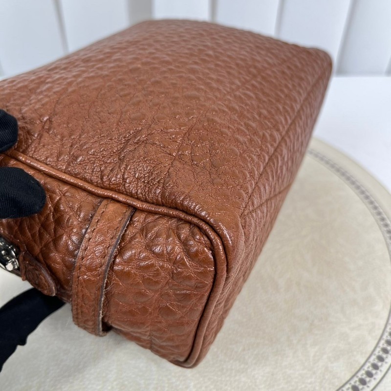 HERMES愛馬仕  棕色拉鍊手拿包洗漱包化妝包 容量大 方便攜帶 皮革柔軟-11