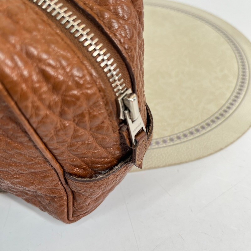 HERMES愛馬仕  棕色拉鍊手拿包洗漱包化妝包 容量大 方便攜帶 皮革柔軟-26