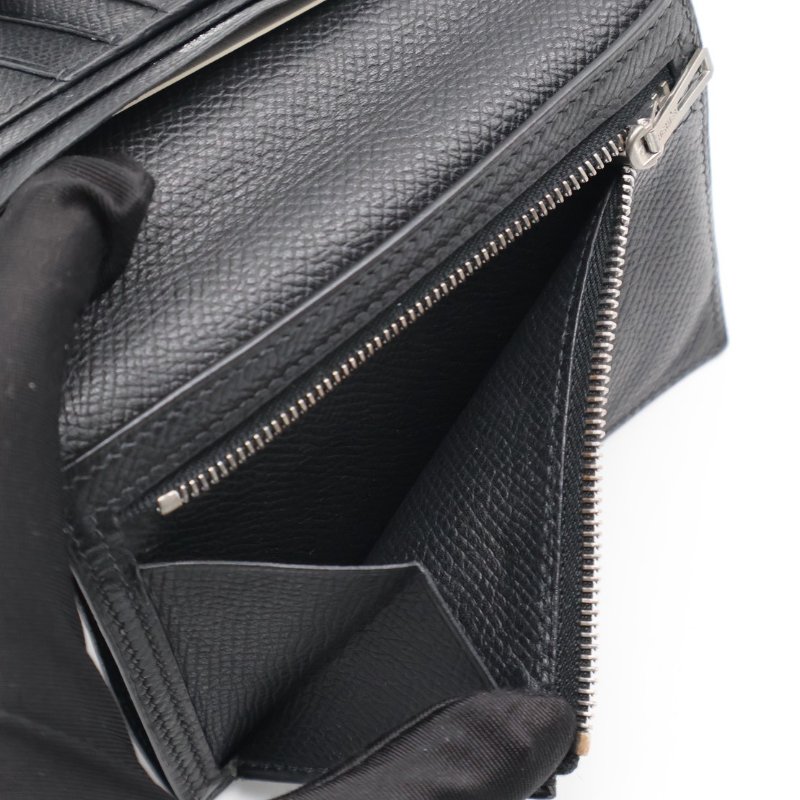 HERMES Bearn 短夾 - 黑銀 🄸-3