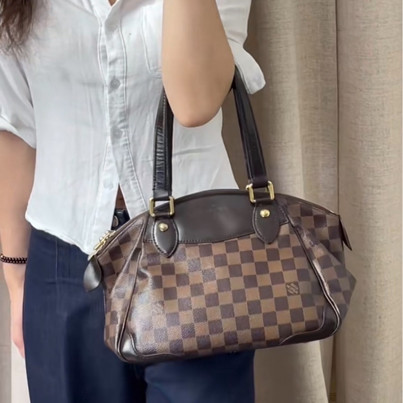 Lv棋盤格小號元寶包-0