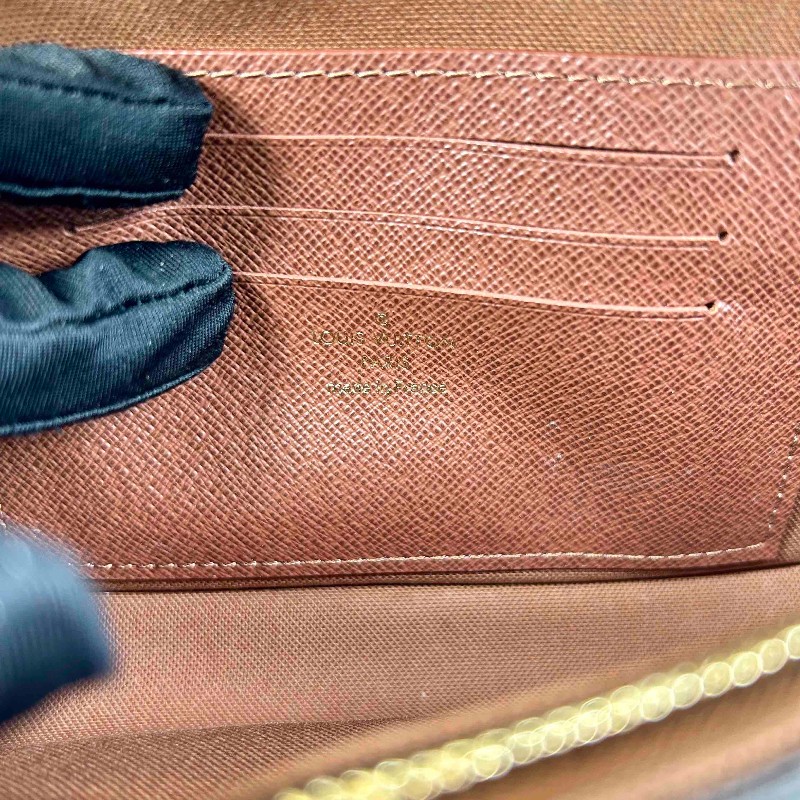 LV  LV/路易威登 ivy老花鏈條腋下包單肩斜挎手提包   經典老花配棕色皮革 金色五金配件-24