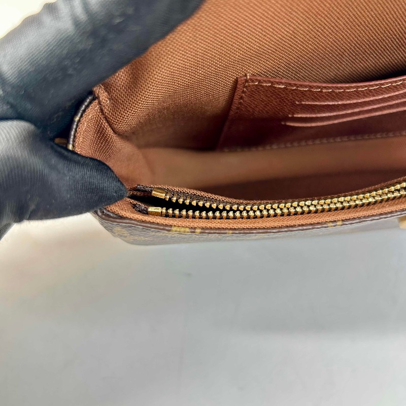 LV  LV/路易威登 ivy老花鏈條腋下包單肩斜挎手提包   經典老花配棕色皮革 金色五金配件-25