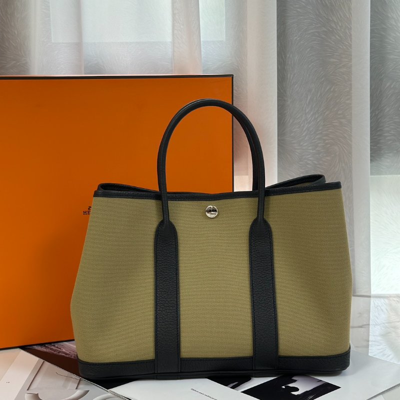 HERMES Garden party 30 - 帆布塵埃拚黑-0