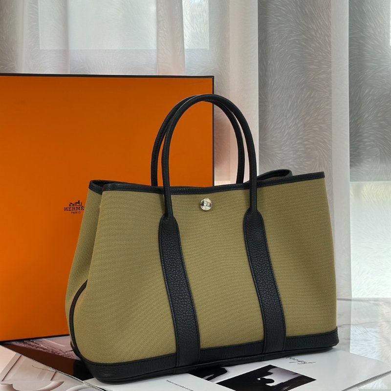 HERMES Garden party 30 - 帆布塵埃拚黑-2