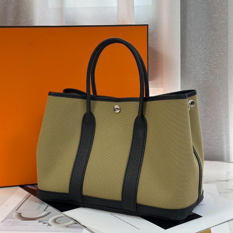 HERMES Garden party 30 - 帆布塵埃拚黑-3