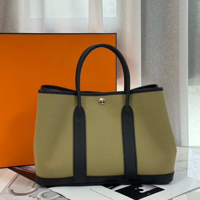 HERMES Garden party 30 - 帆布塵埃拚黑-4
