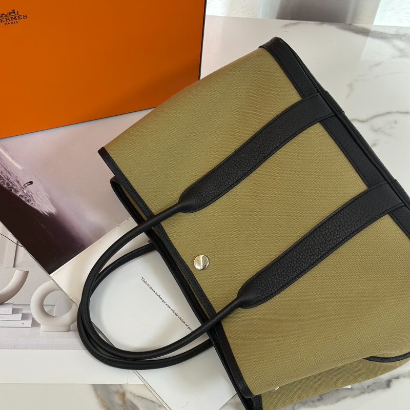 HERMES Garden party 30 - 帆布塵埃拚黑-7