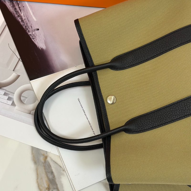 HERMES Garden party 30 - 帆布塵埃拚黑-8