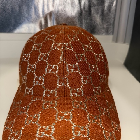 Gucci Orange Silver Monogram Hat