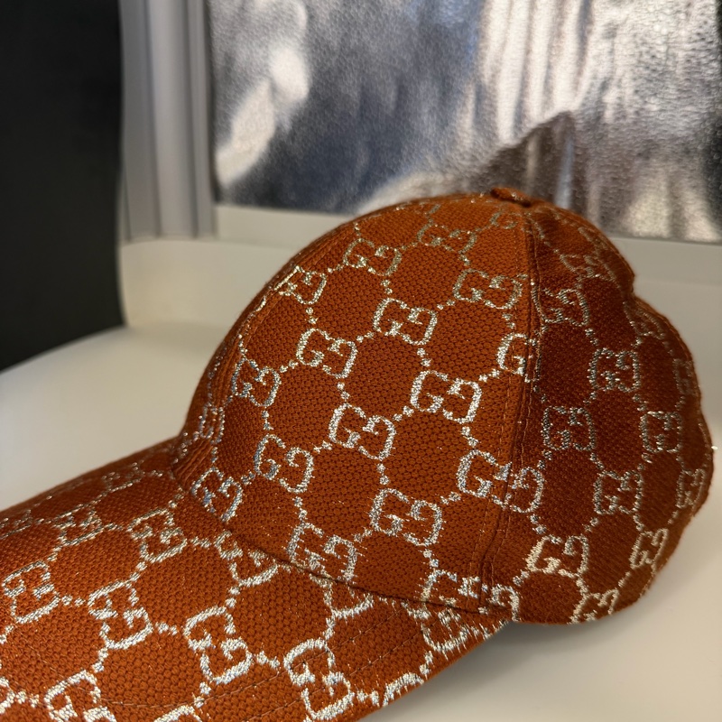 Gucci Orange Silver Monogram Hat-1