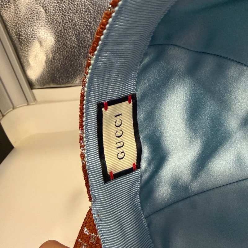 Gucci Orange Silver Monogram Hat-4