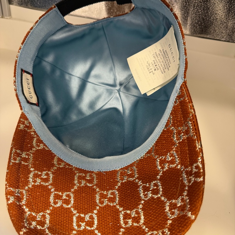 Gucci Orange Silver Monogram Hat-5