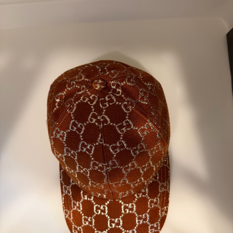 Gucci Orange Silver Monogram Hat-6