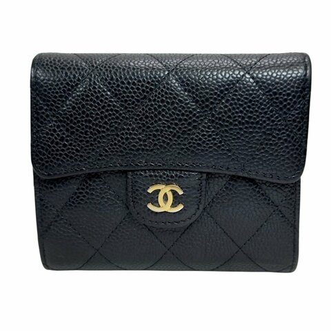 CHANEL CC 荔枝皮 短銀包