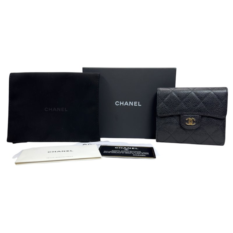 CHANEL CC 荔枝皮 短銀包-1