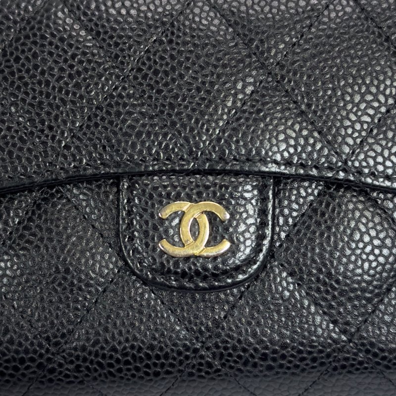 CHANEL CC 荔枝皮 短銀包-4