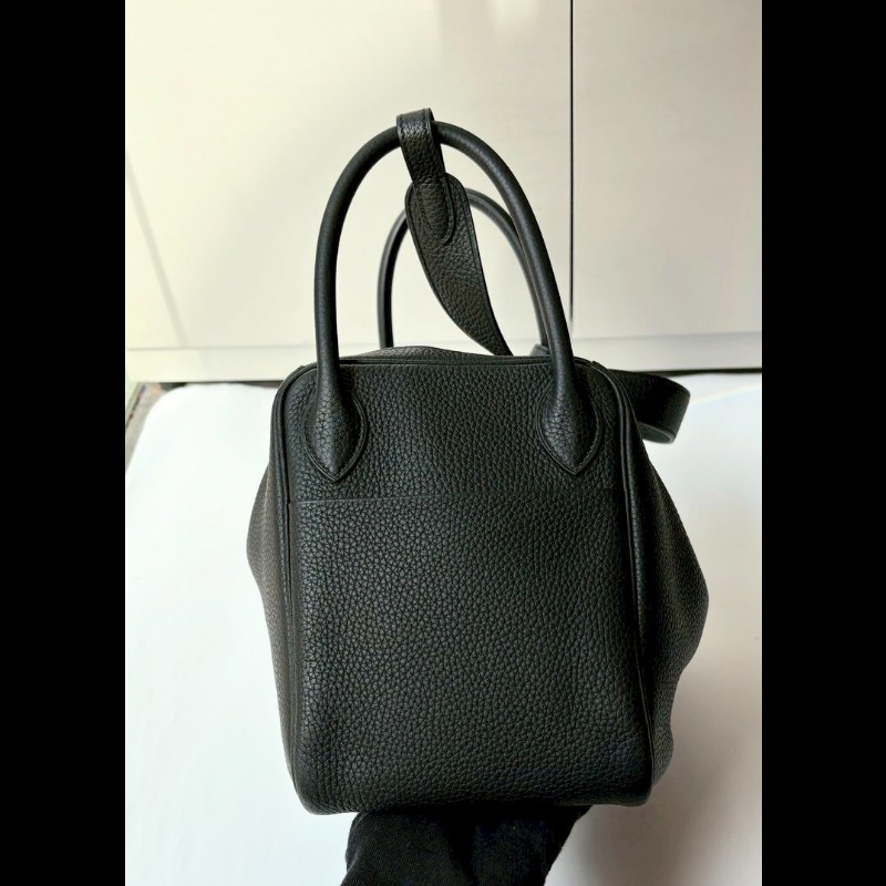 Hermes 金釦黑皮肩側包 Lindy 30-5