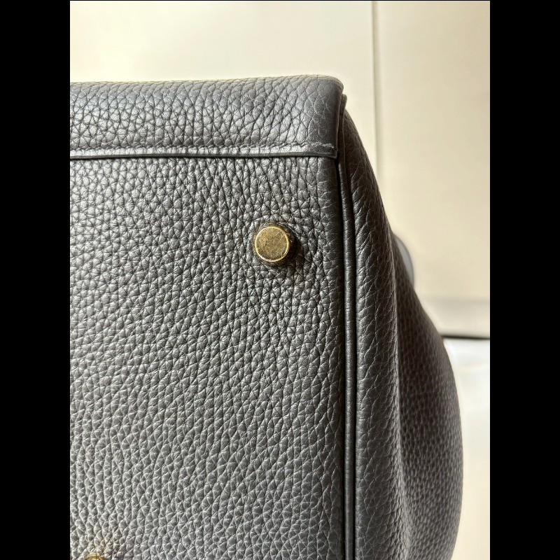 Hermes 金釦黑皮肩側包 Lindy 30-20