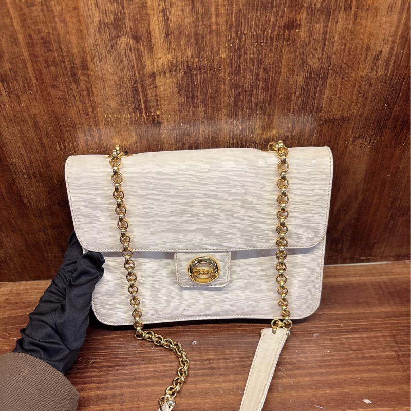 Chloe 白色鏈條手提包-0