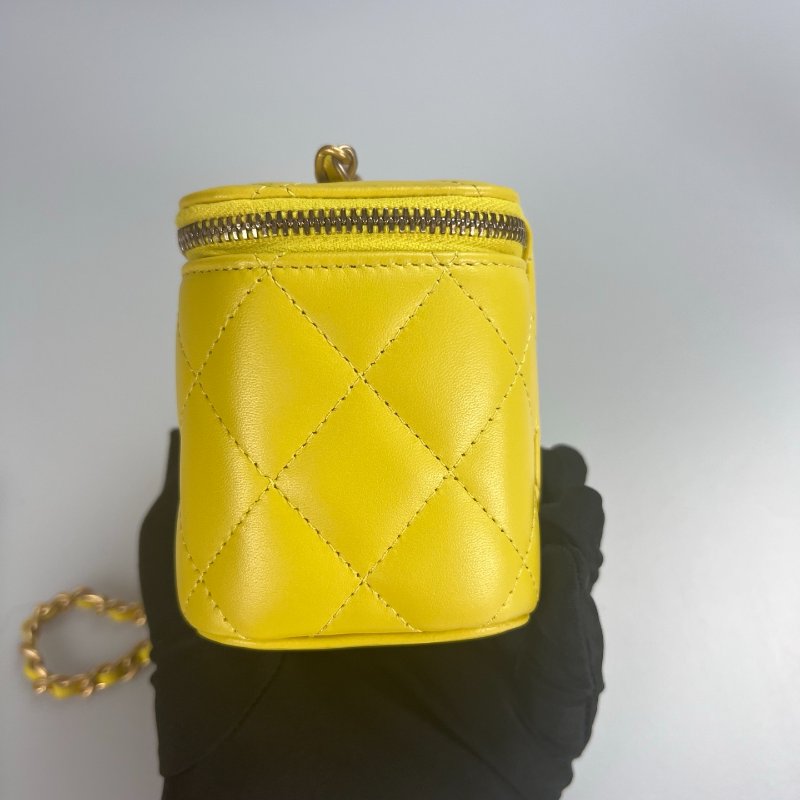 CHANEL VANITY化妝盒包MINI 羊皮黃AP1447/晶片款-2