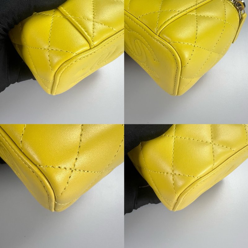 CHANEL VANITY化妝盒包MINI 羊皮黃AP1447/晶片款-7