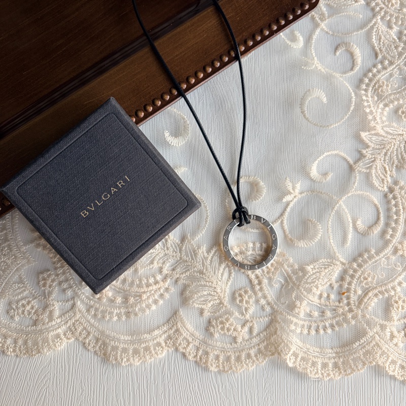寶格麗 Bvlgari 吊墜 鎖匙圈 絲巾圈 項鏈 純銀 意大利製-0