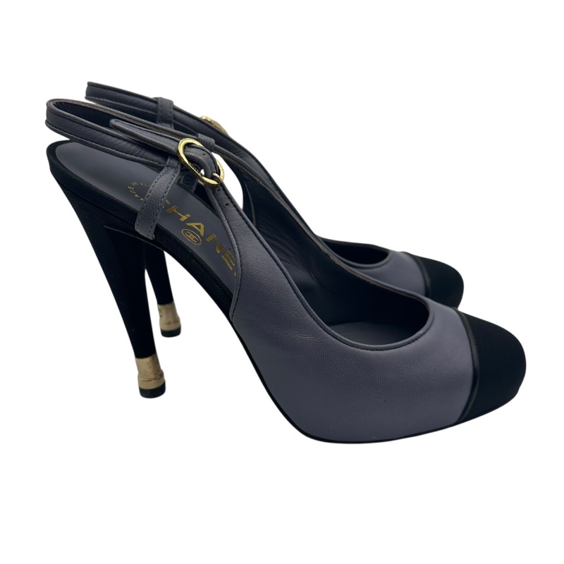 【美收精品】CHANEL 藍灰色跟鞋 4-881-1