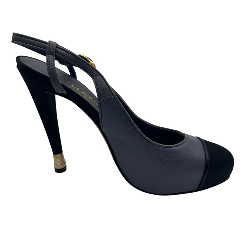 【美收精品】CHANEL 藍灰色跟鞋 4-881-5