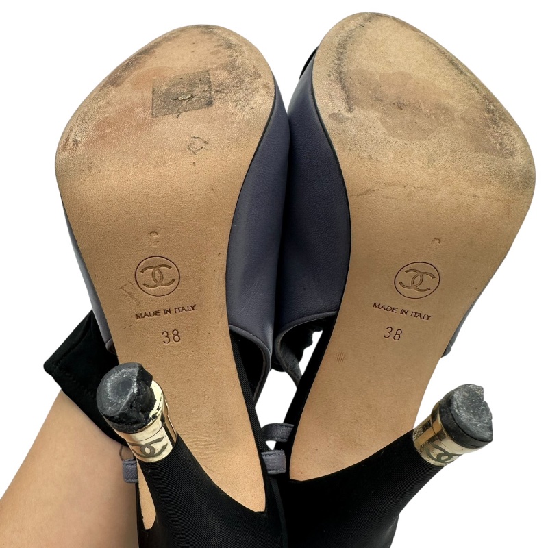 【美收精品】CHANEL 藍灰色跟鞋 4-881-6