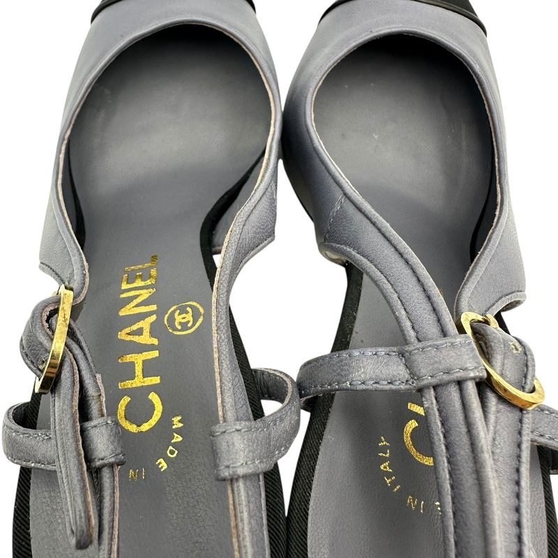 【美收精品】CHANEL 藍灰色跟鞋 4-881-7