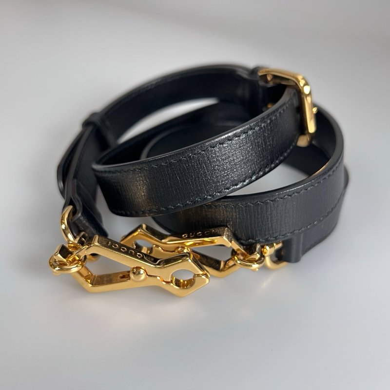 GUCCI 658574 黑牛皮1955側肩包-12