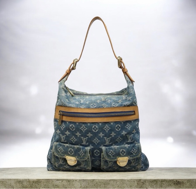 「JL精品代購」中古 LV牛仔丹寧baggy中號-0