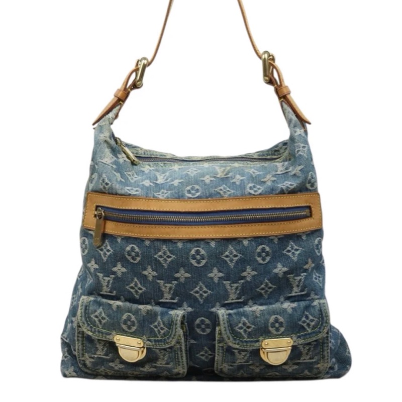 「JL精品代購」中古 LV牛仔丹寧baggy中號-3