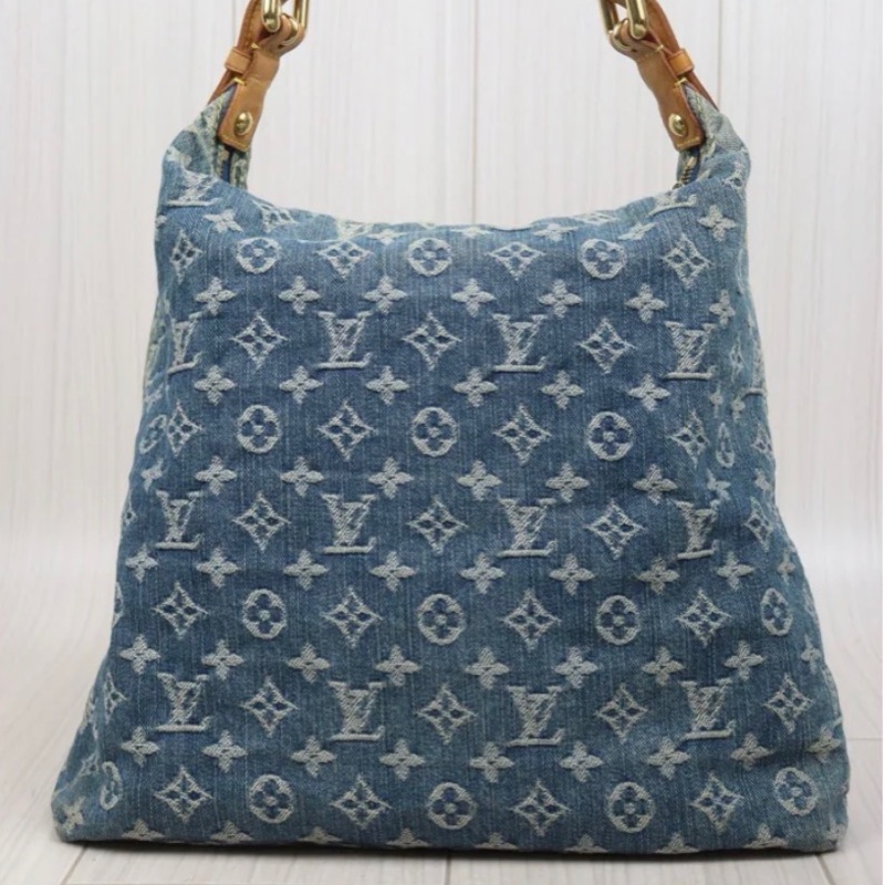 「JL精品代購」中古 LV牛仔丹寧baggy中號-4