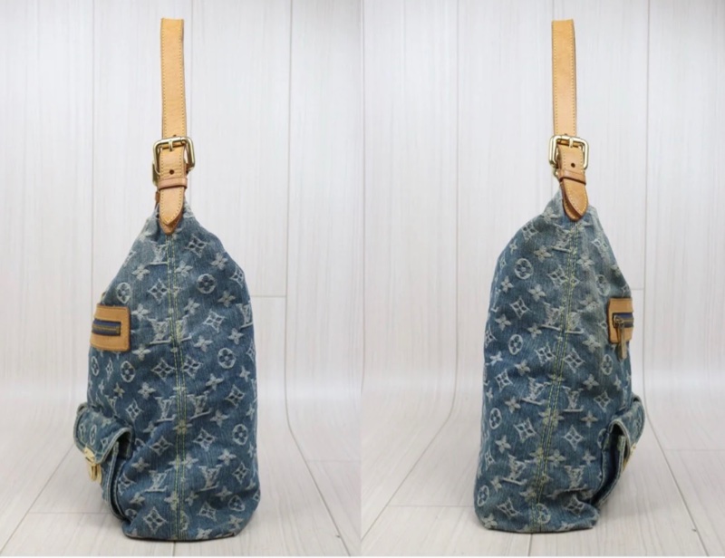 「JL精品代購」中古 LV牛仔丹寧baggy中號-5