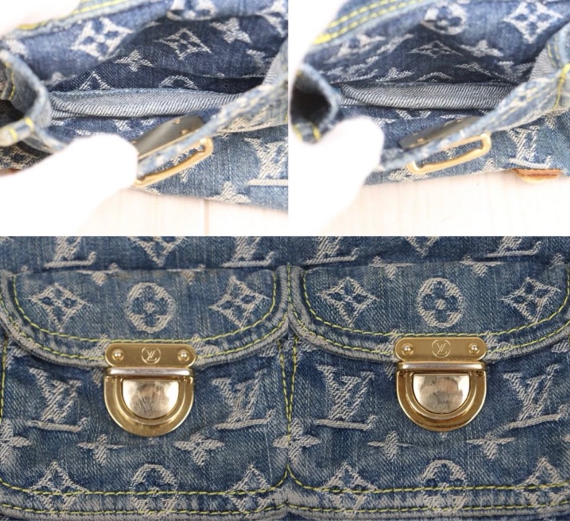 「JL精品代購」中古 LV牛仔丹寧baggy中號-13