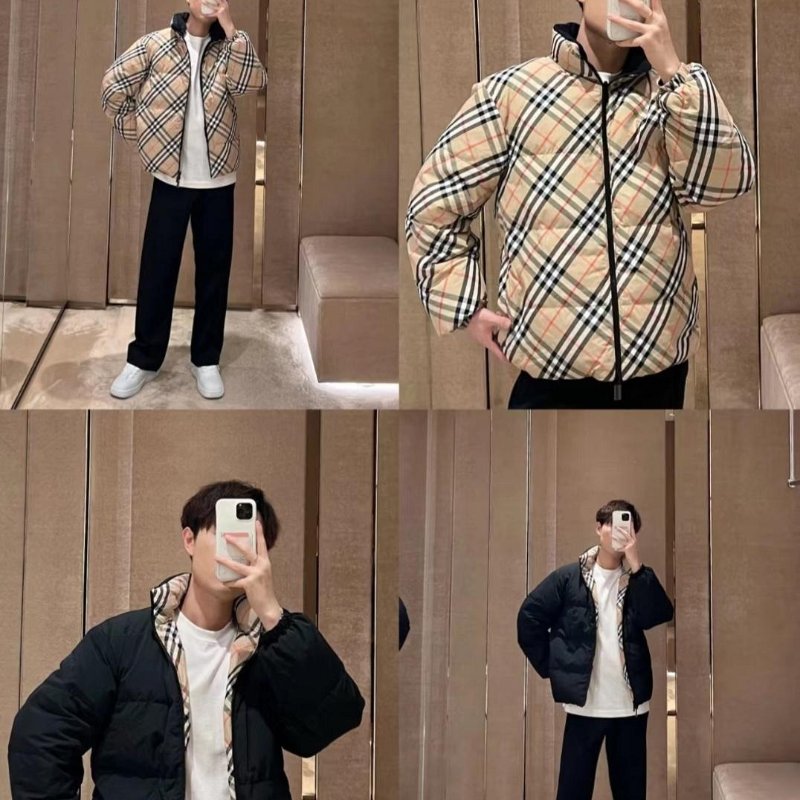 💎Han's house精品服飾💎 Burberry雙面穿格紋羽絨 外套 原價69000-1