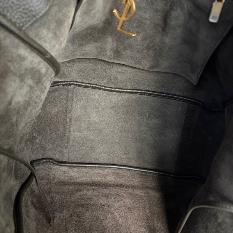 Ysl BEA系列Tote托特包淺麝香色 金扣 柔軟鹿皮 32*28*14 98新配件塵袋-2