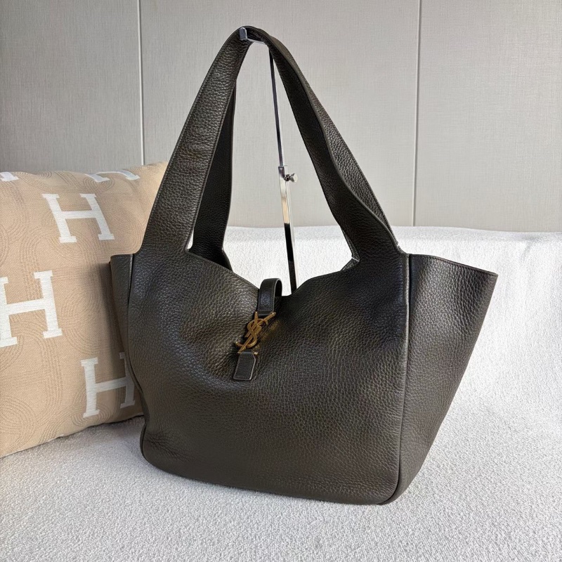Ysl BEA系列Tote托特包淺麝香色 金扣 柔軟鹿皮 32*28*14 98新配件塵袋-5