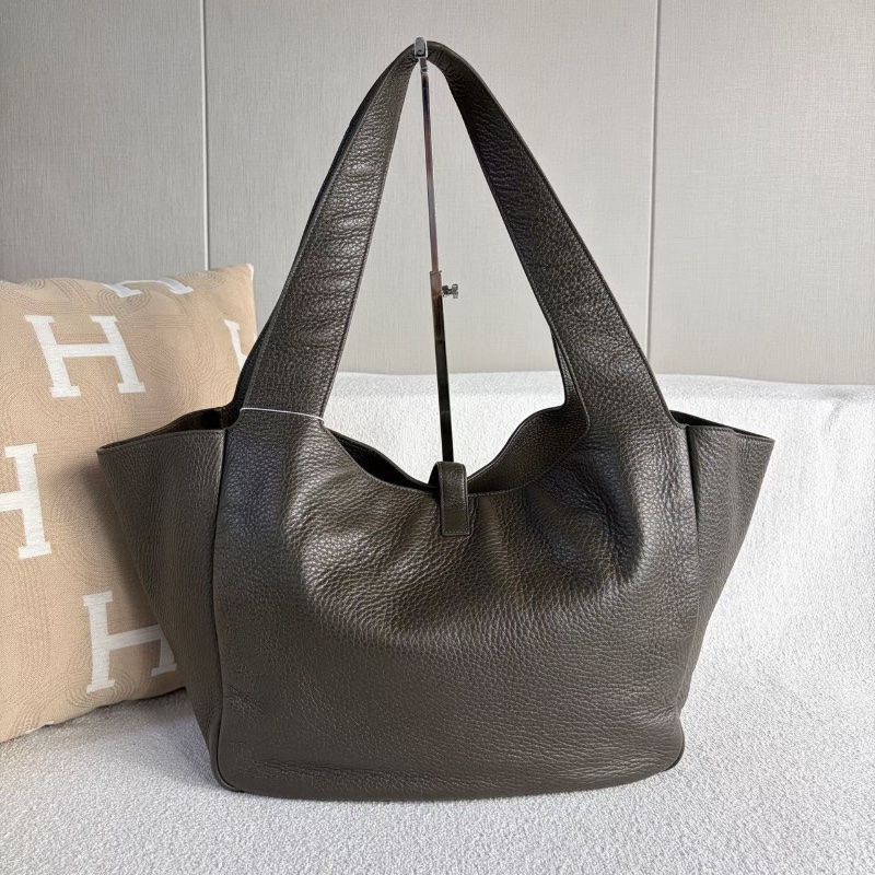 Ysl BEA系列Tote托特包淺麝香色 金扣 柔軟鹿皮 32*28*14 98新配件塵袋-6