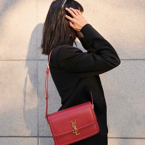 YSL Solferino豆腐包中號紅色 金扣 23*17*5 98新配件塵袋