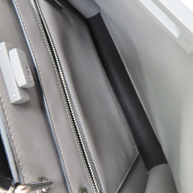 灰色/黑色 雙面 牛皮 Peekaboo ISeeU 兩用包【FENDI 芬迪】 7VA529-5