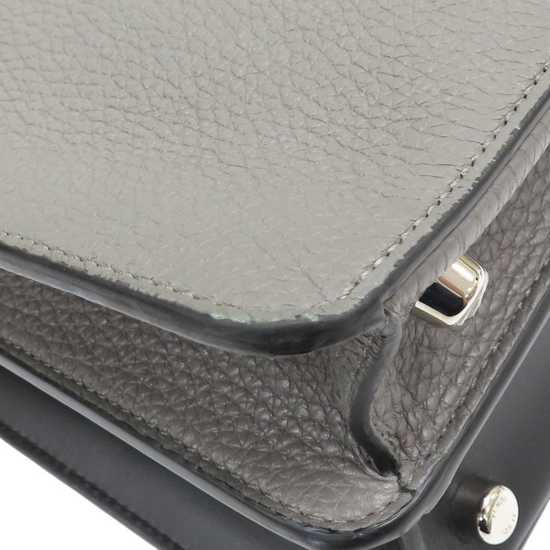 灰色/黑色 雙面 牛皮 Peekaboo ISeeU 兩用包【FENDI 芬迪】 7VA529-8