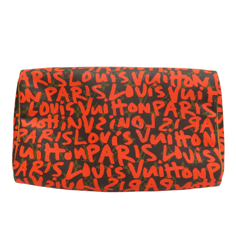 棕色 原花 帆布 塗鴉 SPEEDY 30 波士頓包 手提包【LOUIS VUITTON LV 路易威登】 M93705-3