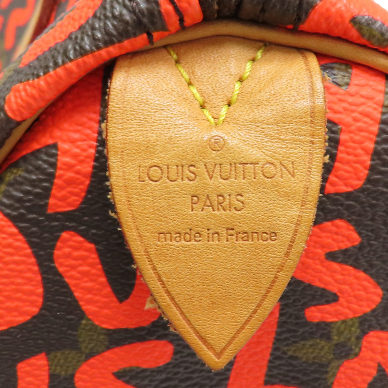 棕色 原花 帆布 塗鴉 SPEEDY 30 波士頓包 手提包【LOUIS VUITTON LV 路易威登】 M93705-6