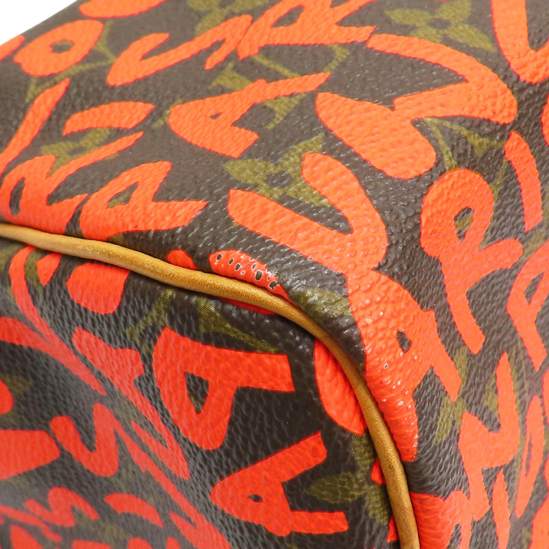 棕色 原花 帆布 塗鴉 SPEEDY 30 波士頓包 手提包【LOUIS VUITTON LV 路易威登】 M93705-9