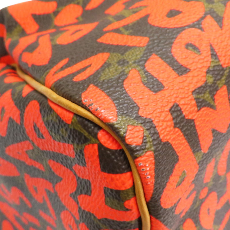 棕色 原花 帆布 塗鴉 SPEEDY 30 波士頓包 手提包【LOUIS VUITTON LV 路易威登】 M93705-11